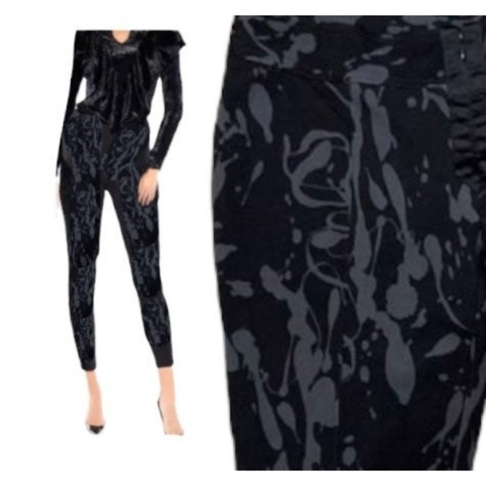 Bisou Bisou leggings straight leg black gray pants fashion